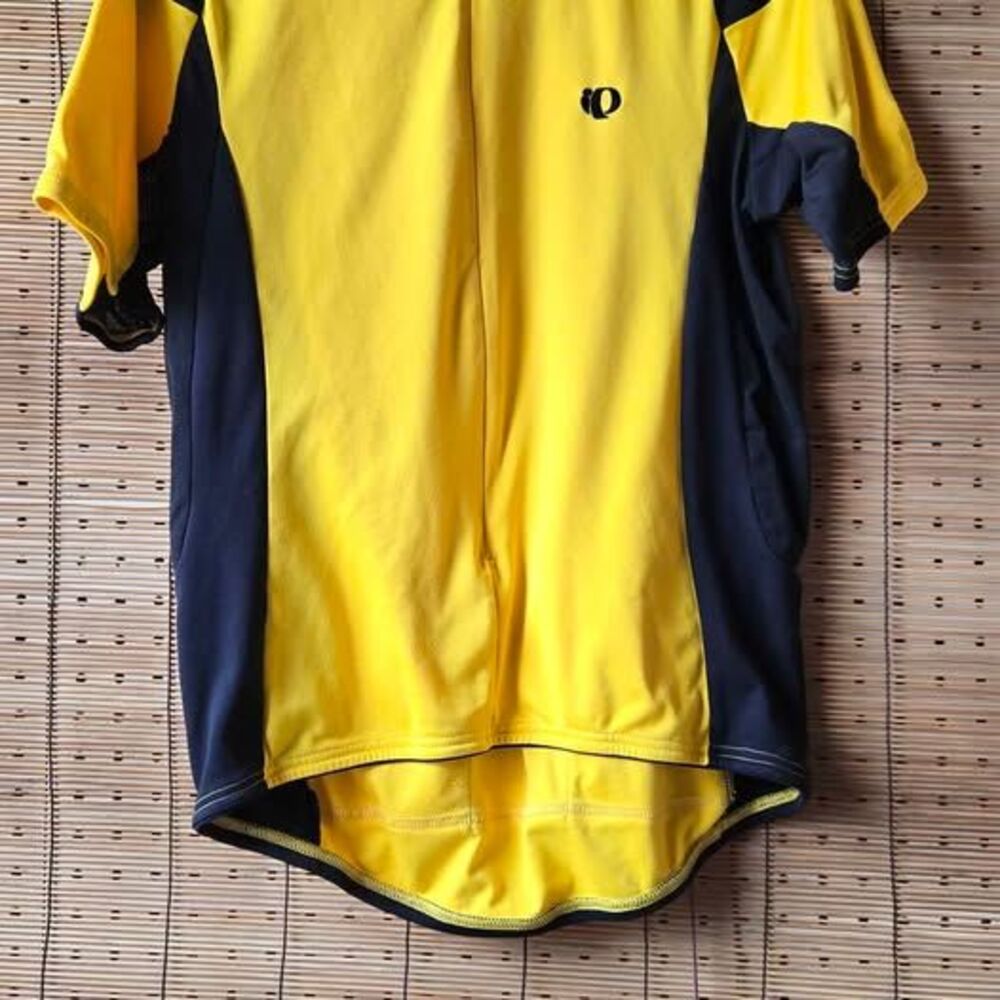 Pearl Izumi Men's XL Cycling Jersey Yellow Black 1/2 Zip 3 Pocket Bike Shirt